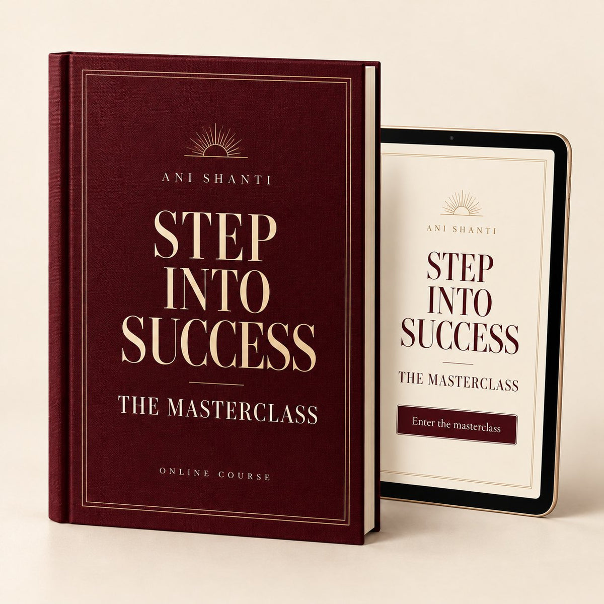 Step into Success — The Masterclass cover with tablet